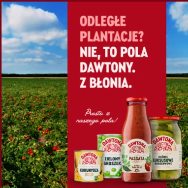 Post: „Odległe plantacje? Nie, to pola Dawtony. Z Błonia.” z polem pomidorów.