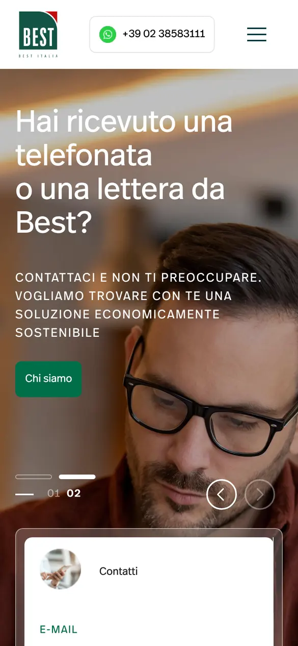 bestsa.it na telefonie, początek strony głównej.