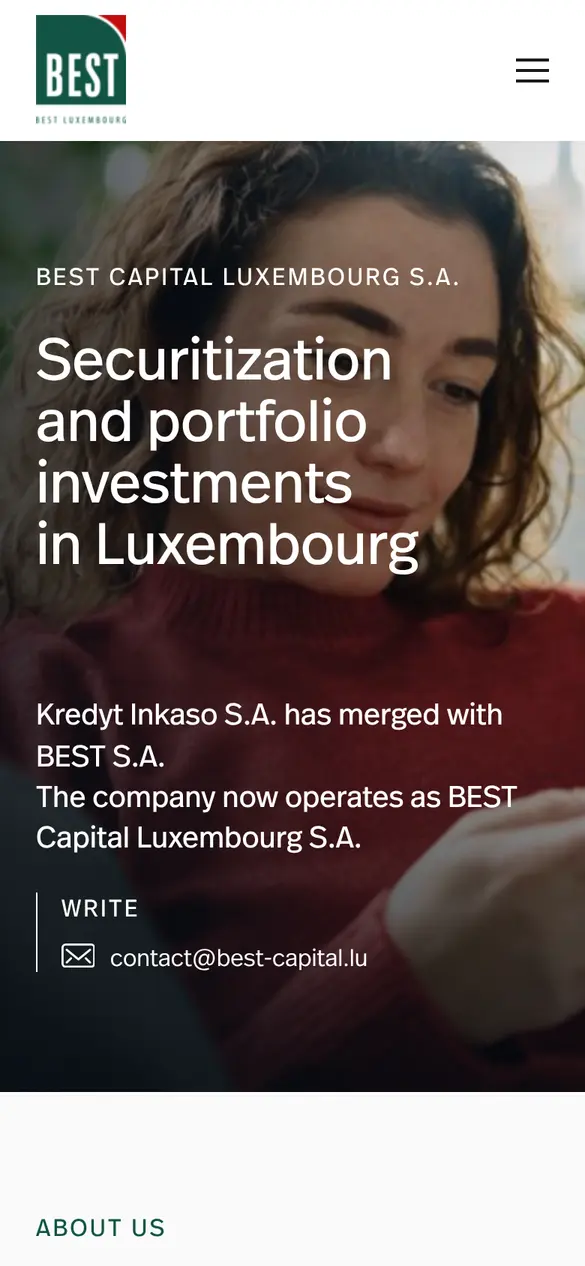 best-capital.lu na telefonie, początek strony głównej.