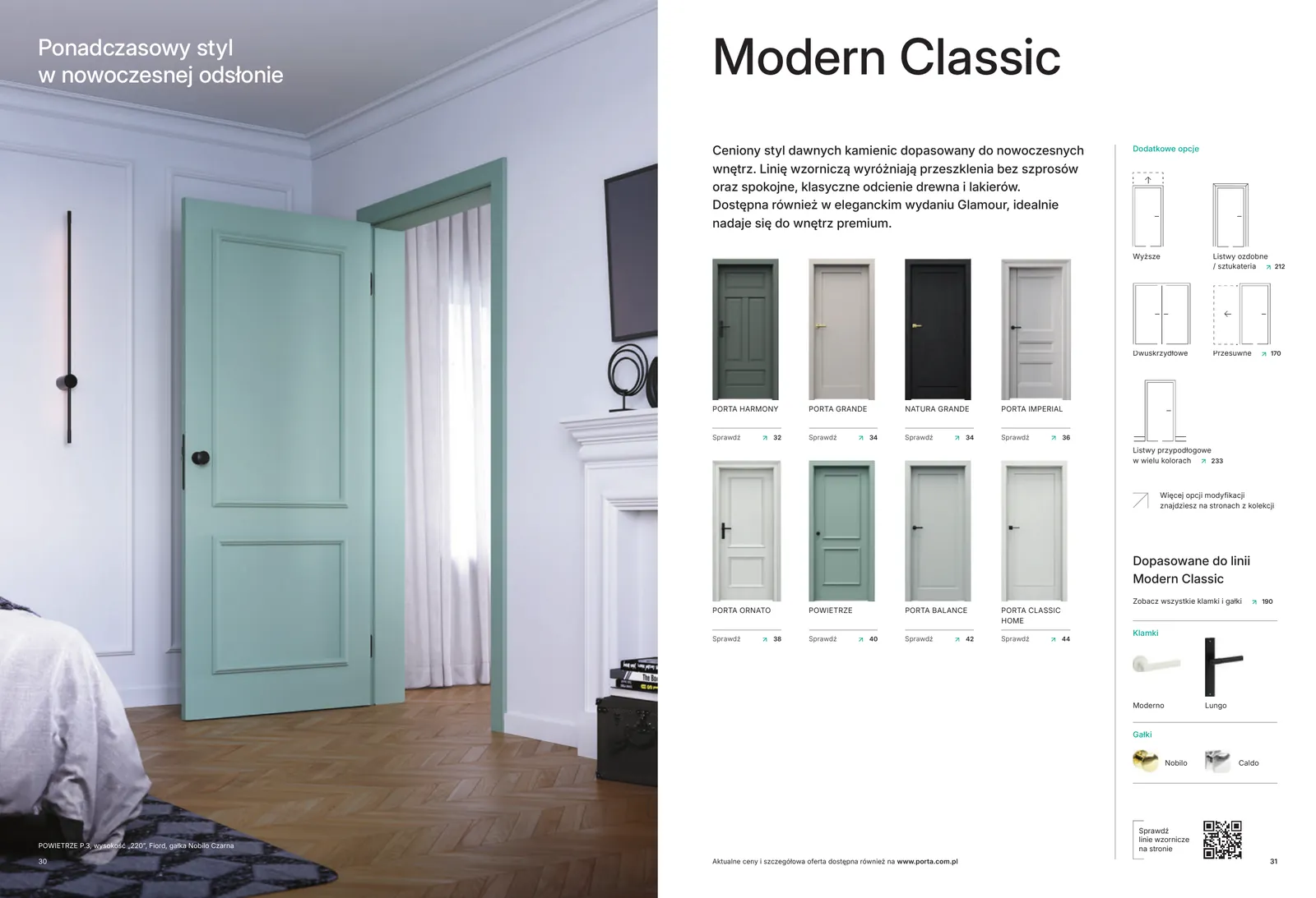 Nowe otwarcie linii Modern Classic z tymi samymi drzwiami we wnętrzu