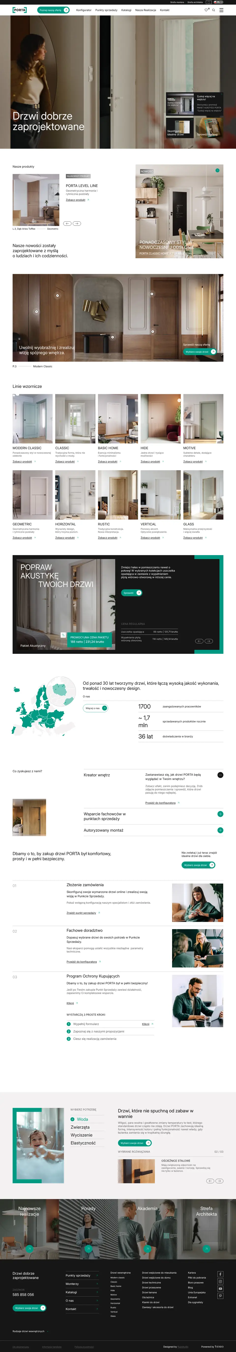 Strona główna porta.com.pl: nowości, linie wzornicze i mapa sprzedaży
