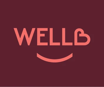 Metka WellB: logo, a z tyłu znak B w kształcie serca.