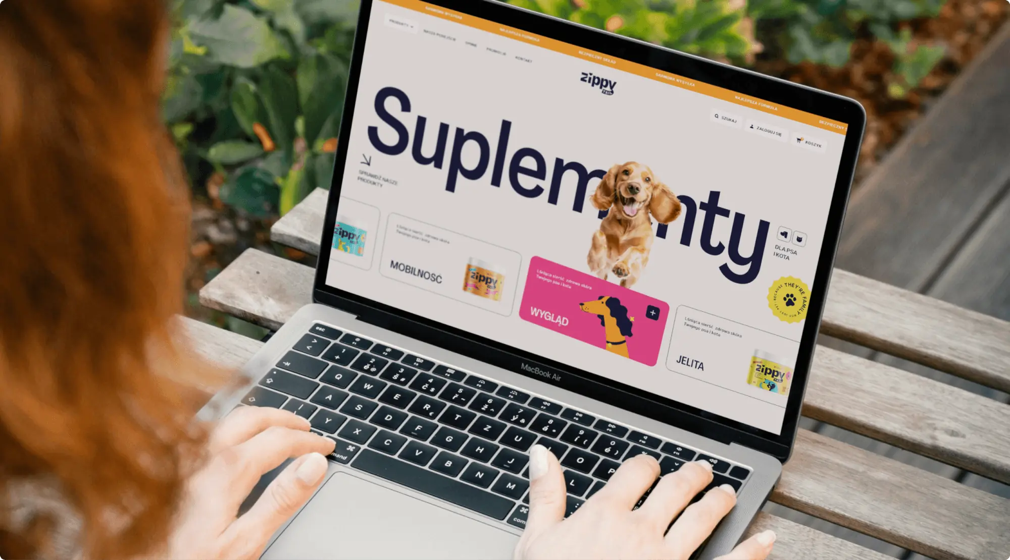 Strona główna sklepu Zippy Tail na laptopie