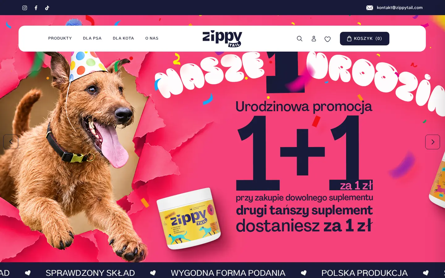 Strona główna sklepu z banerem promocji