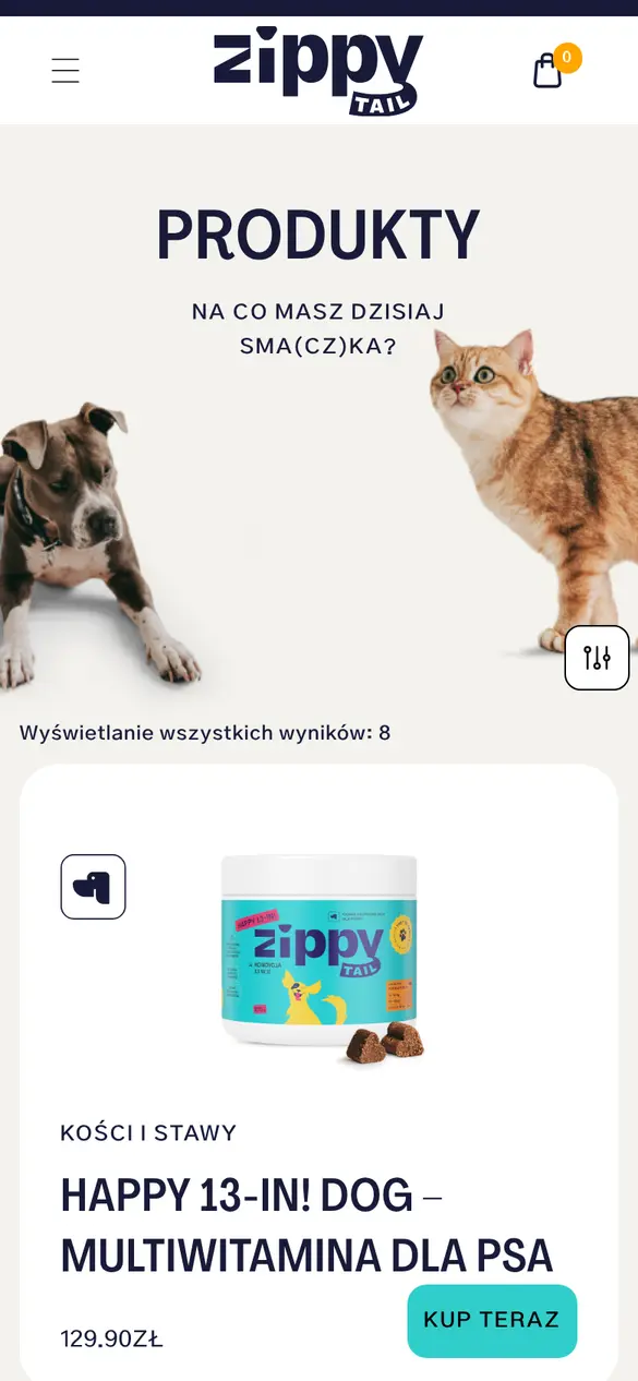 Lista produktów na telefonie