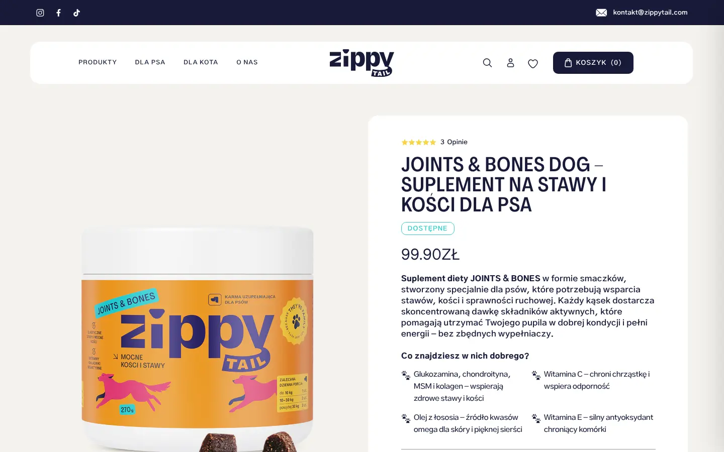 Karta produktu Joints & Bones w sklepie zippytail.com