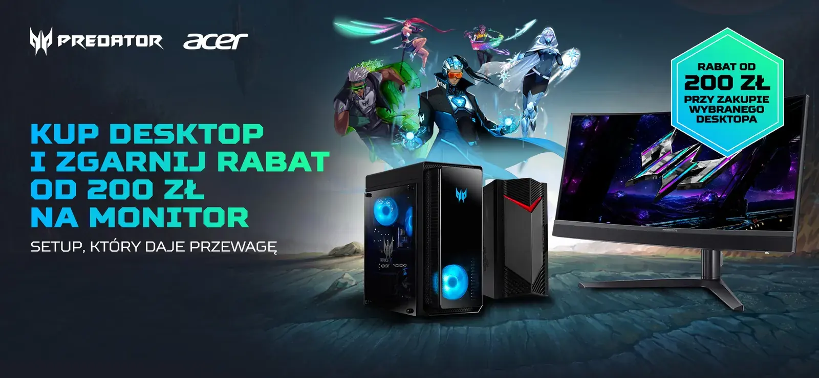Górny ekran landing page promocji Acer Predator dla RTV Euro AGD.